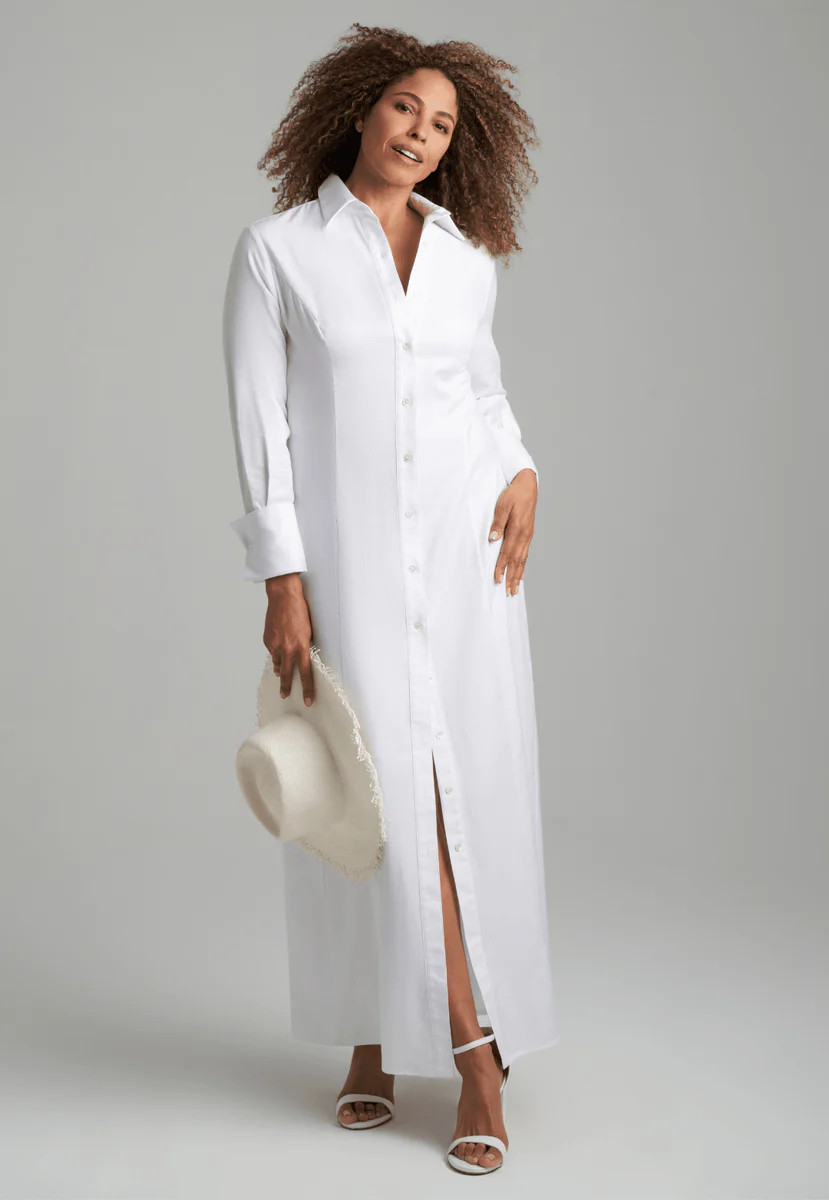 Kathe Cotton Dress in White Pique | Ala von Auersperg