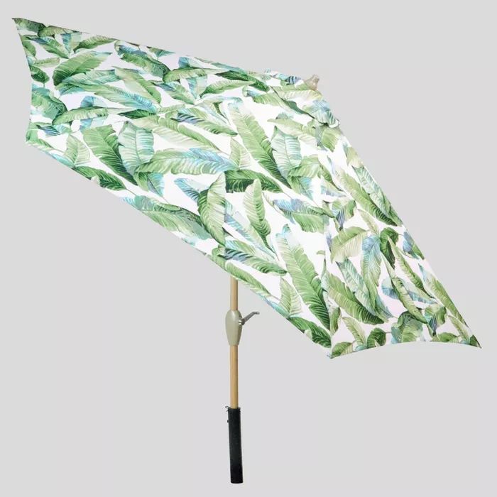 9' Round Vacation Tropical Patio Umbrella DuraSeason Fabric™ Green - Threshold™ | Target
