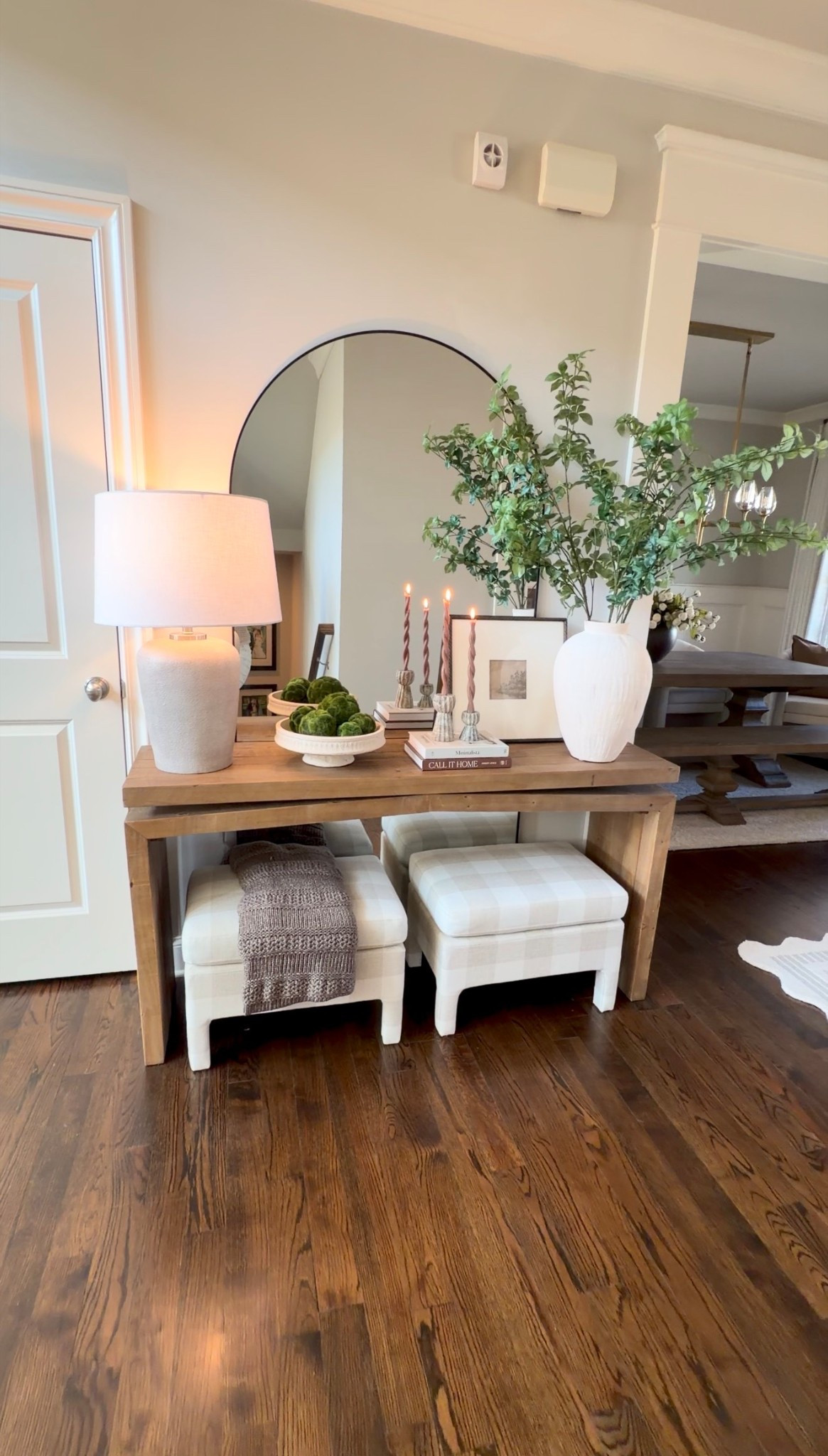 My upholstered checkered ottomans are back in stock! This is one of my most common questions asked is where they are from- and they’re always sold out- so grab them while you can! 

#LTKHome