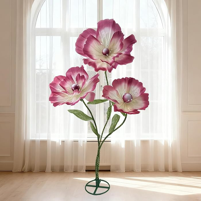 3pc Big Paper Artificial Flowers - Giant Flowers for Decoration, Large Fake Flower Bendable Rhizo... | Amazon (US)