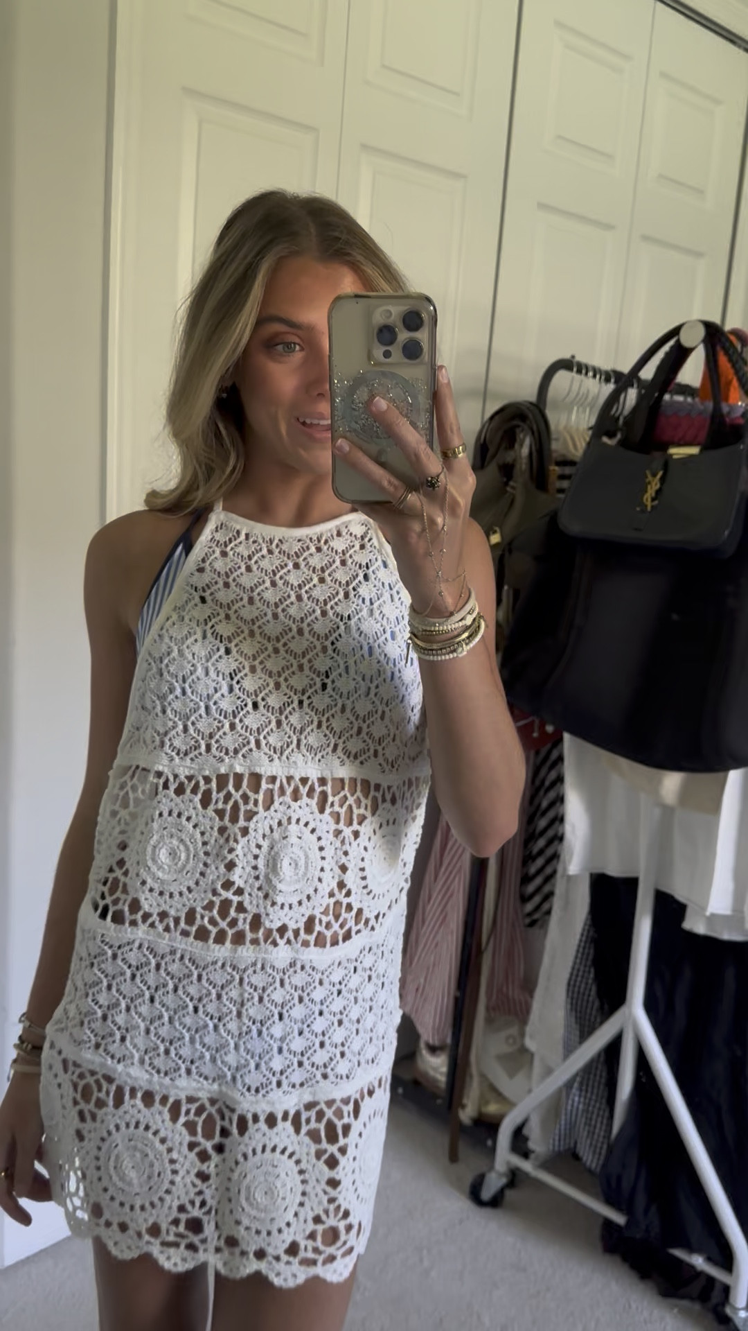 Hollister halter neck crochet mini coverup dress. Swimsuit coverup. @hollister

#LTKSwim #LTKFindsUnder50 #LTKSeasonal