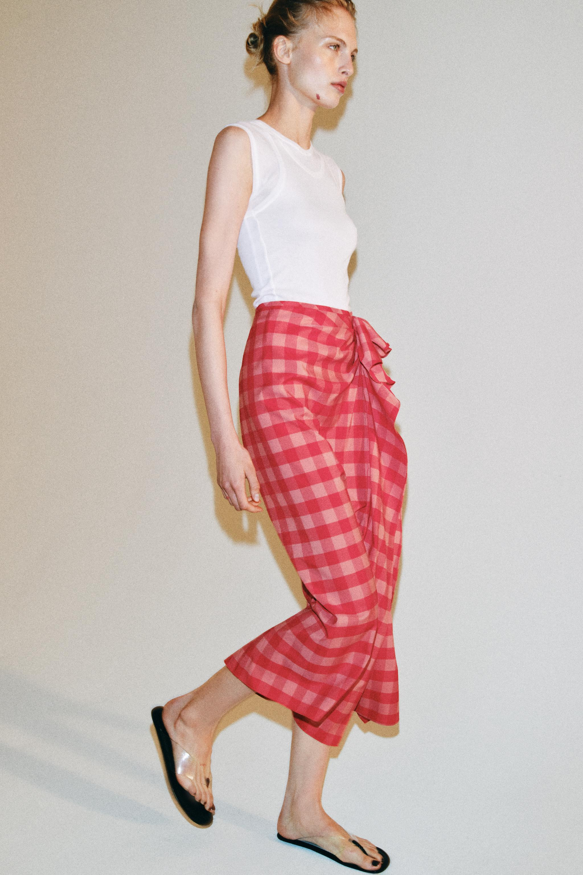 ZW COLLECTION RUFFLED MIDI SKIRT | Zara US