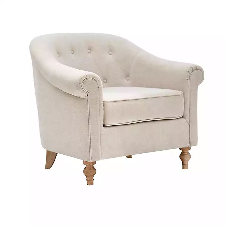 New! Cream Tufted Farmhouse Accent Chair | Kirkland's Home