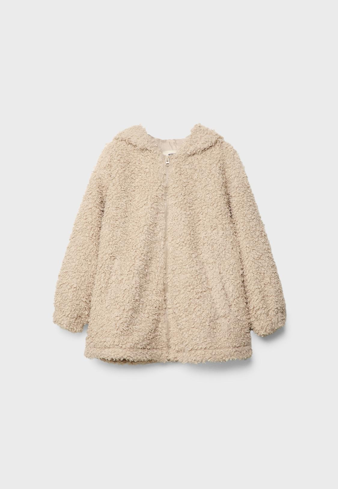 Oversize faux shearling lined jacket with hood | Stradivarius (UK)