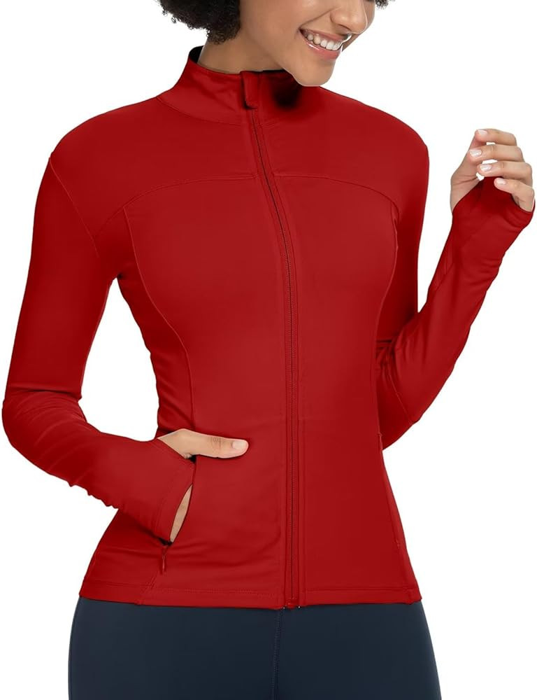 QUEENIEKE Women's Running Jackets Full Zip Athletic Jackets Slim Fit Workout Gym Yoga Track Jacke... | Amazon (US)