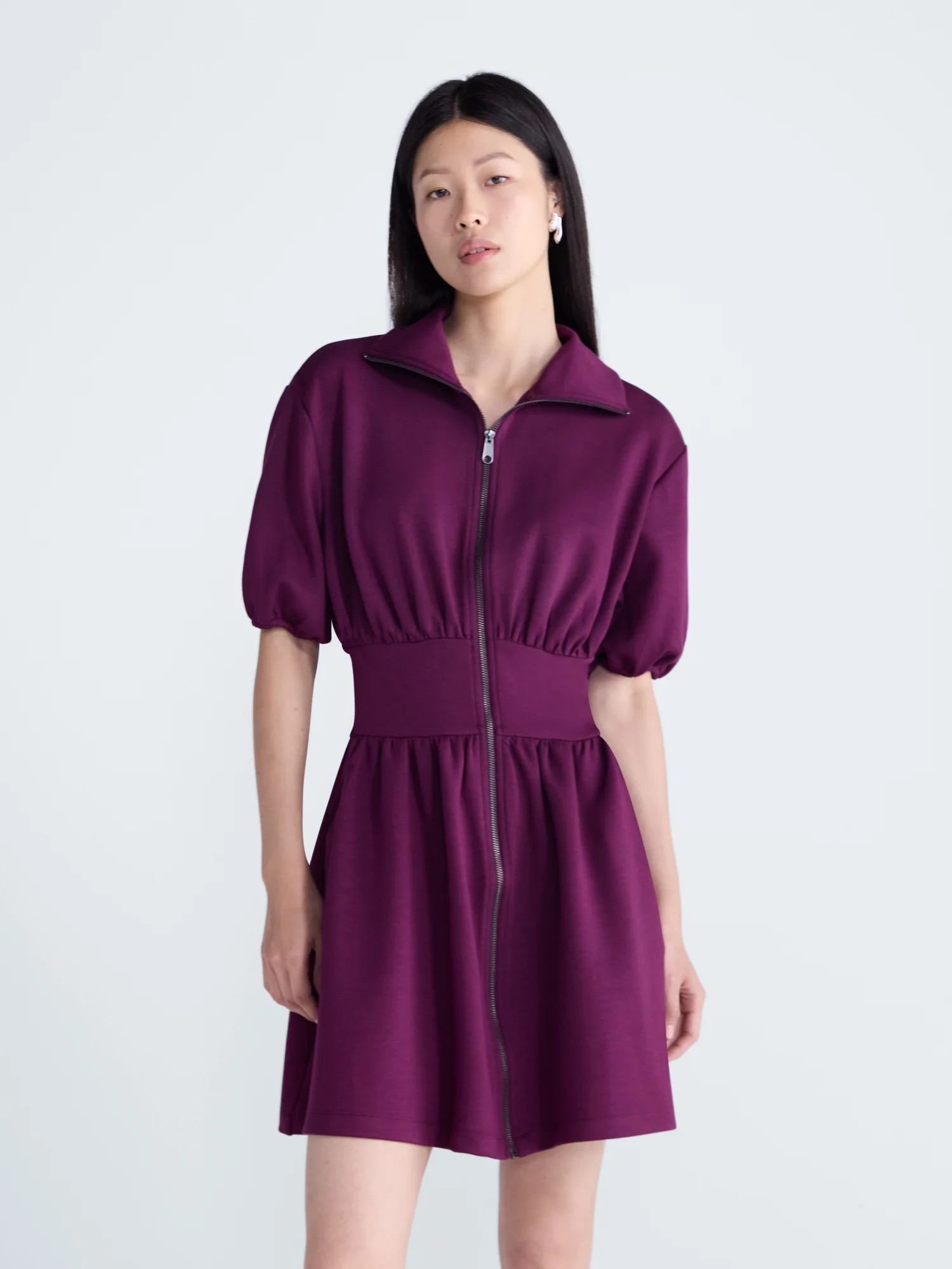 Scoop Women's and Women's Plus Scubaknit Zip Front Dress, Sizes XS-4X - Walmart.com | Walmart (US)
