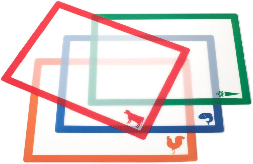 Farberware Flexible Cutting Mats with Food Icons, 11-Inch-by-15-Inch, Set of 4 | Amazon (US)