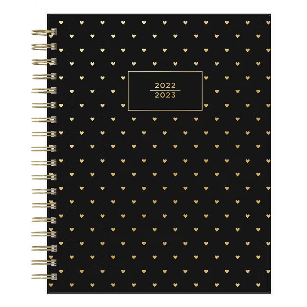2022-23 Academic Planner Daily/Monthly Frosted Assistant 8"x10" Sweetheart Black - Ashley G. for ... | Target