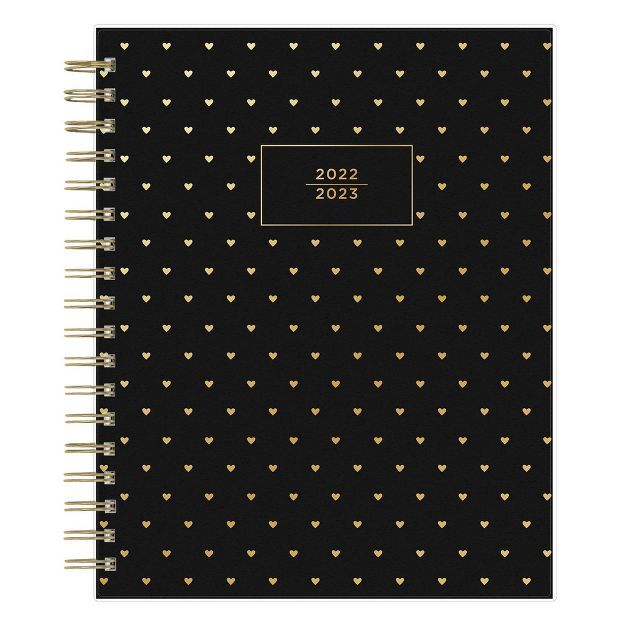 2022-23 Academic Planner Daily/Monthly Frosted Assistant 8"x10" Sweetheart Black - Ashley G. for ... | Target