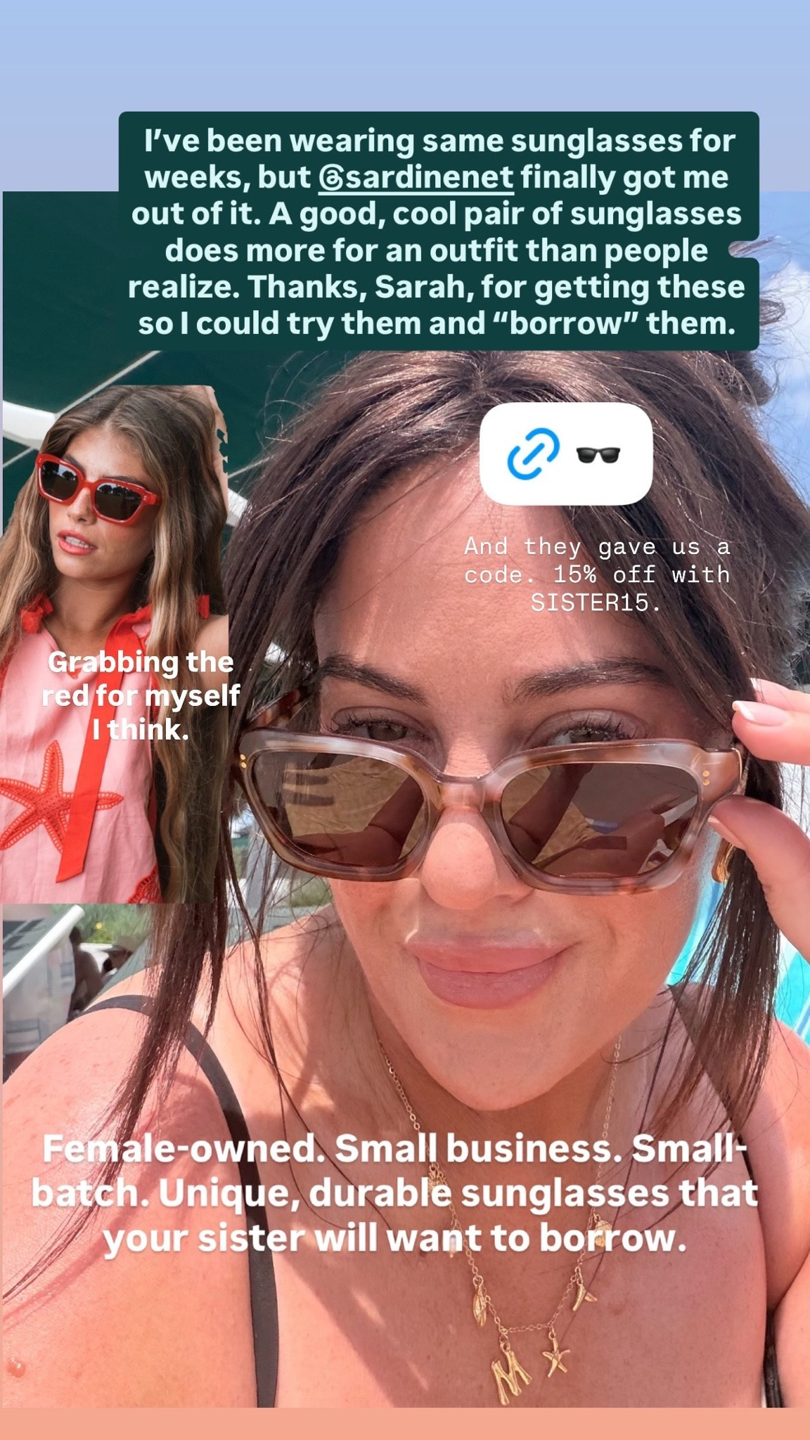 15% off with code SISTER15: These sunglasses from Sardine are stylish, durable, and expertly made by a female-owned small business. They also come with a cute travel pouch!

#LTKSaleAlert #LTKSeasonal #LTKootd