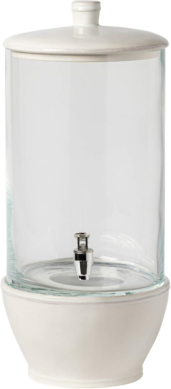 Casafina Ceramic Stoneware 19" Glass Drink Dispenser - Fontana Collection, White | Microwave & Di... | Amazon (US)