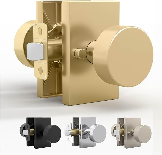 Mega Handles Laura Gold Privacy Door Knob - 1 Pack Reversible Interior Gold Door Knob, Heavy Duty... | Amazon (US)