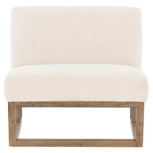 Ainsley French Off White Performance Boucle Armless Occasional Chair | Kathy Kuo Home