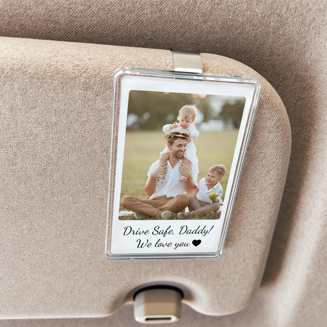 Custom Fathers Day Gift for Dad Photo Car Visor Clip, Drive Safe Daddy, Husband Gift Drive Safe S... | Etsy (Global)