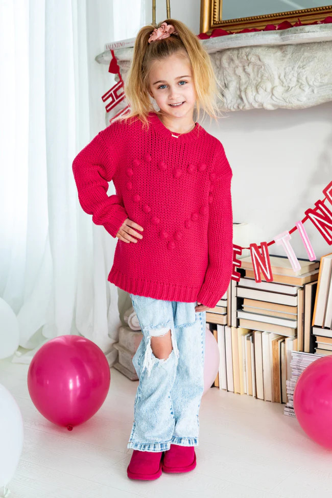 Kid's You're Still The One Pink Heart Sweater | Pink Lily