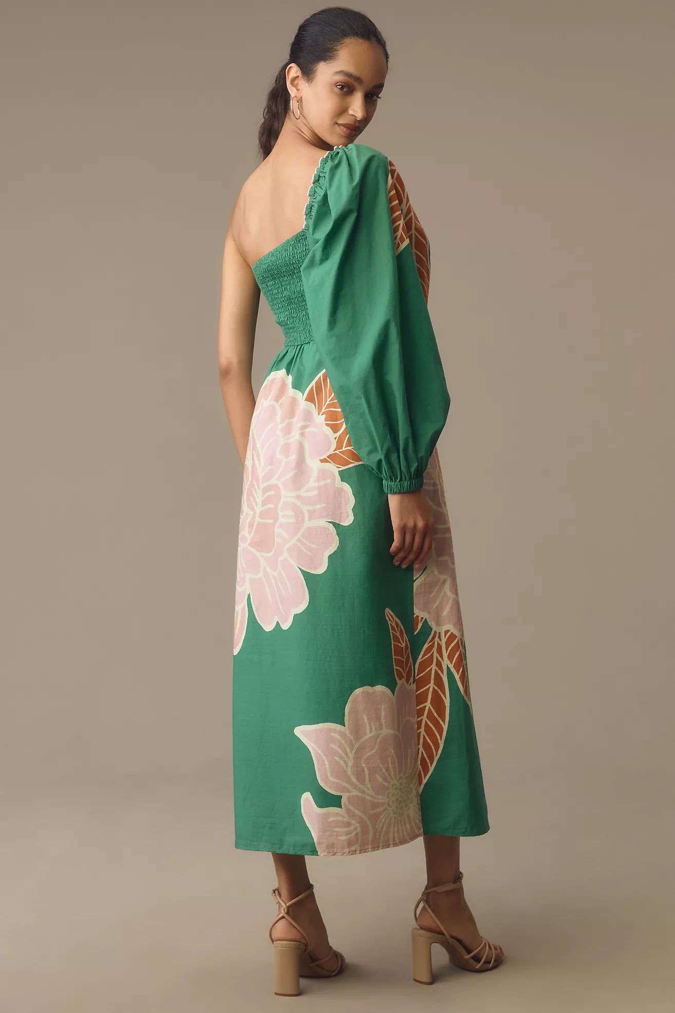 Farm Rio One-Shoulder Printed Midi Dress | Anthropologie (US)