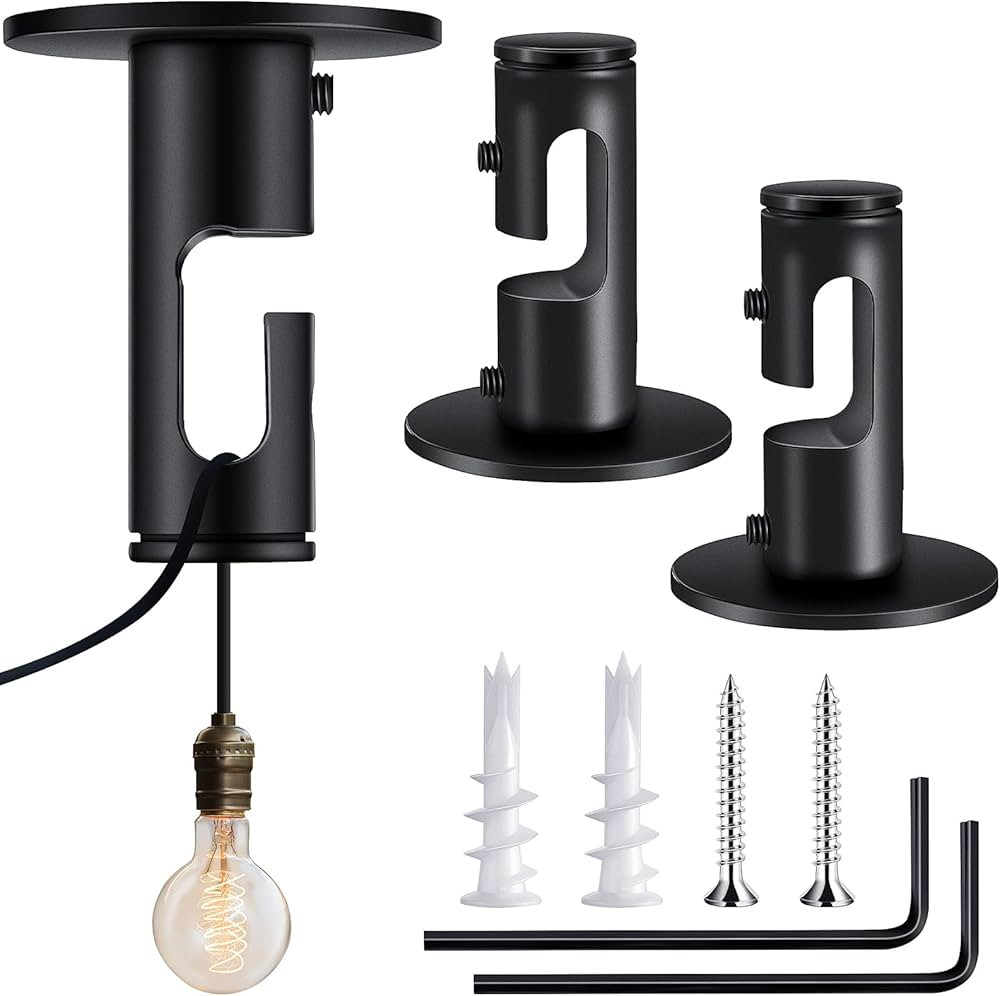 2 Pieces Swag Hook Modern Ceiling Chandelier Hook Ceiling Hooks for Ceiling Lights Cable Hanging Pendant Lamp Cable | Amazon (US)