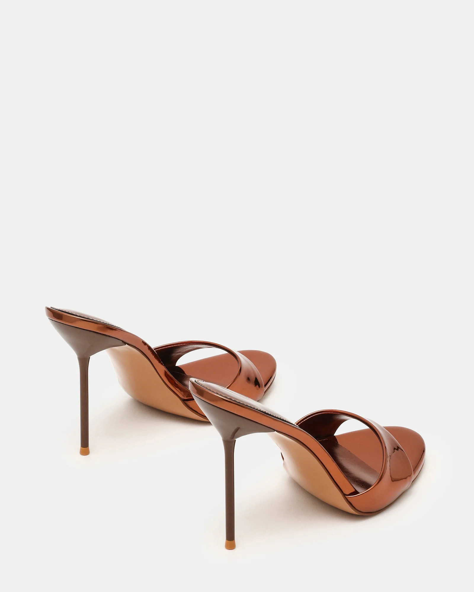 DAVINA Bronze Rounded Open-Toe Mule Stiletto Women's Heel | Steve Madden (US)