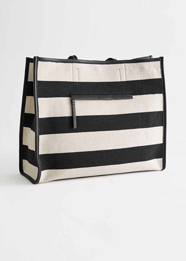 Striped Canvas Leather Tote Bag | & Other Stories (EU + UK)