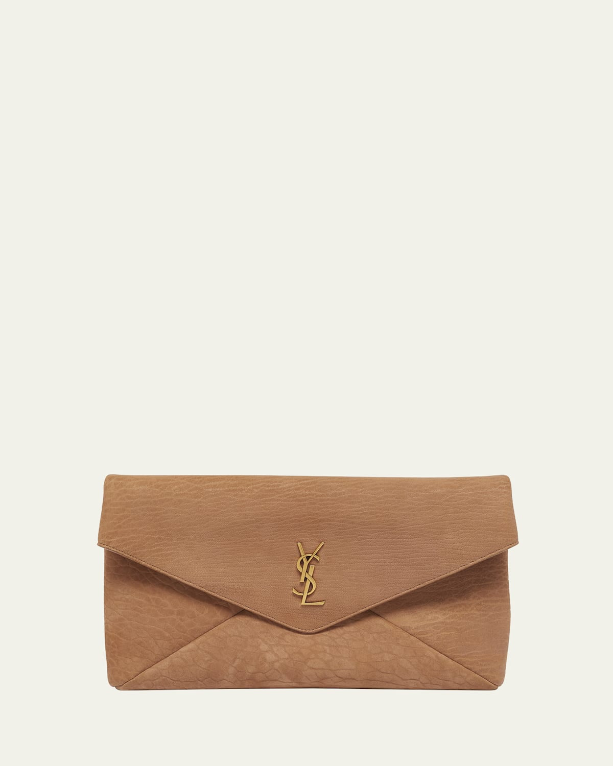 Large YSL Envelope Pouch Clutch Bag in Pebbled Leather | Bergdorf Goodman