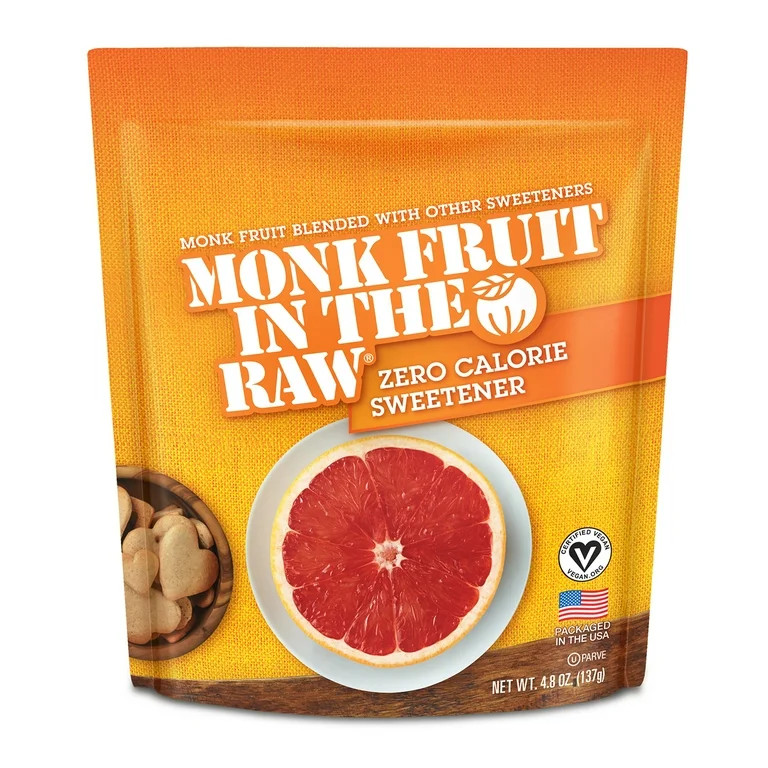 Monk Fruit In The Raw Zero Calorie Sweetener, Sugar Substitute, 4.8 oz, Bag | Walmart (US)