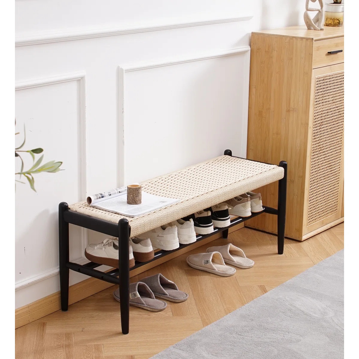 Everill Solid Wood Entryway Bench with Shoe Storage | Wayfair North America