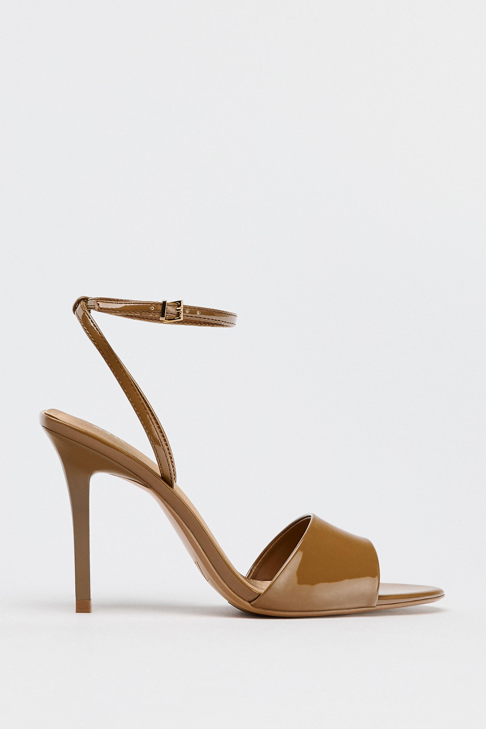 PATENT LEATHER HEELED SANDALS | Zara US