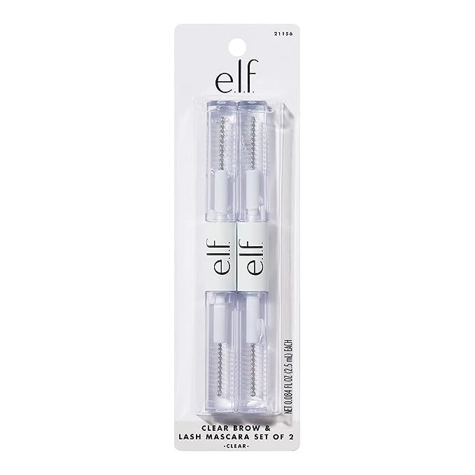 e.l.f. Clear Lash & Brow Mascara 2-Pack, Conditioning Clear Brow & Lash Gel For Grooming, Definin... | Amazon (US)