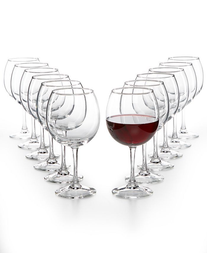 Martha Stewart Collection 12-Pc. Red Wine Glasses Set, Created for Macy's & Reviews - Glassware &... | Macys (US)