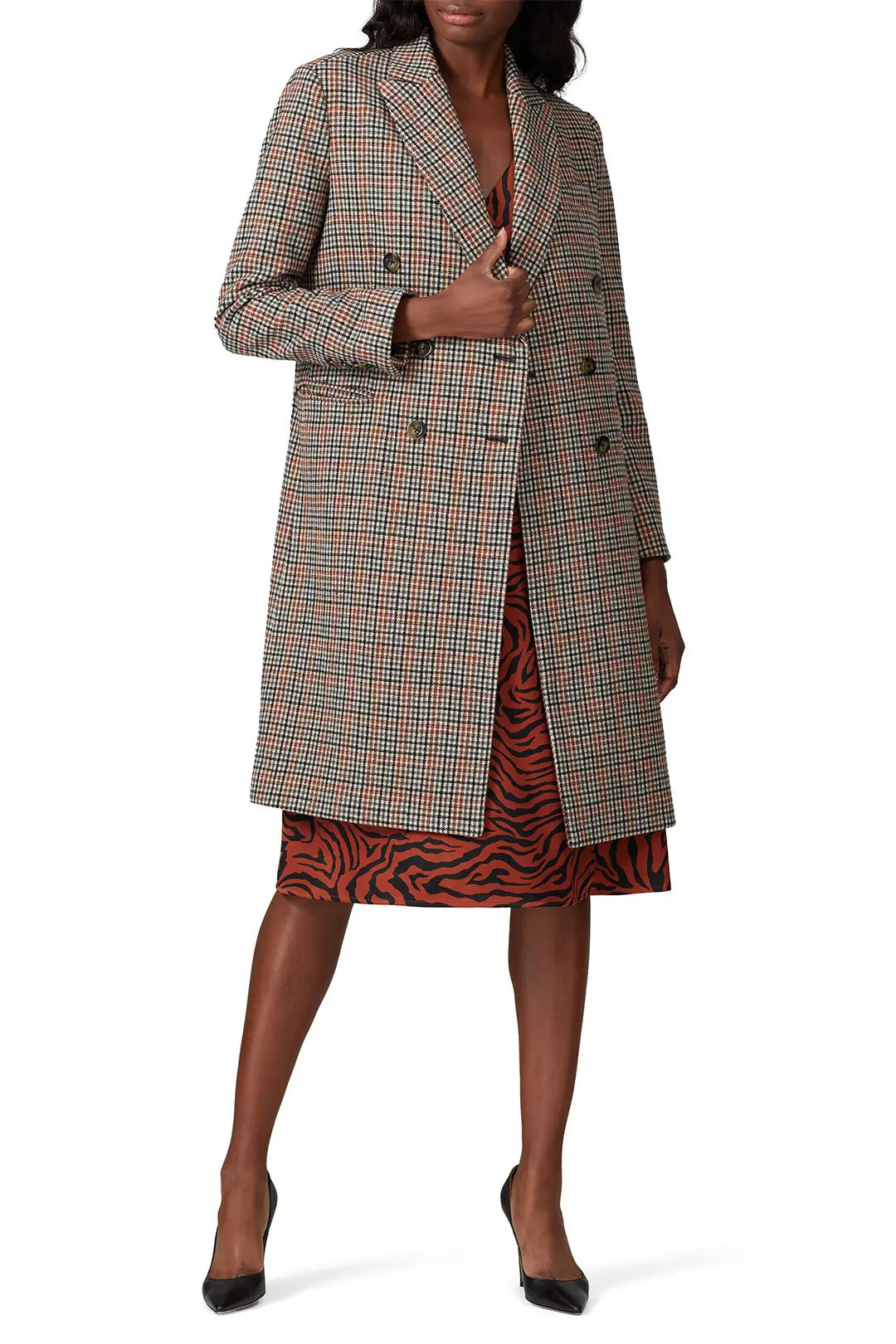 Double Breasted Plaid Coat | Rent The Runway