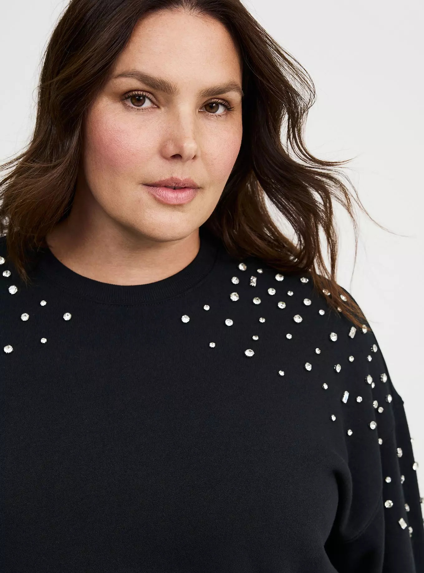 Embellished Fleece Crew Sweatshirt | Torrid (US & Canada)