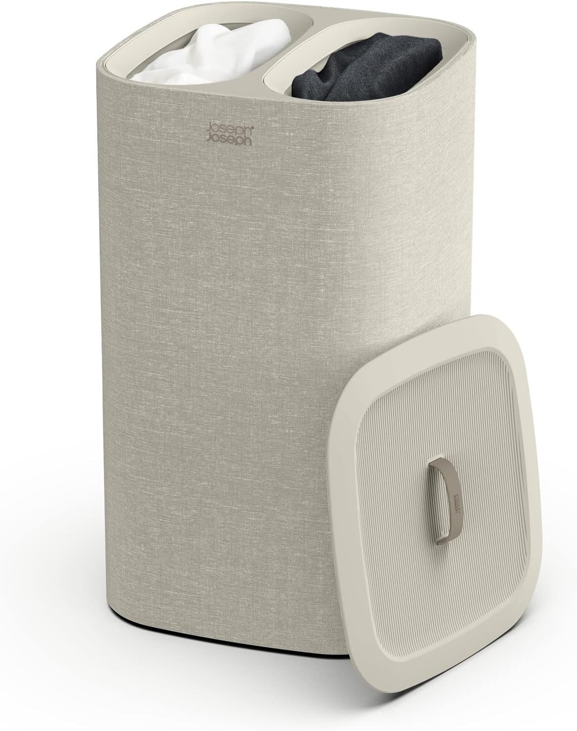 Joseph Joseph Tota 60 liter/15.8 gallon Laundry Hamper Separation Basket with lid, 2 Removable Washing Bags with Handles- Ecru | Amazon (US)
