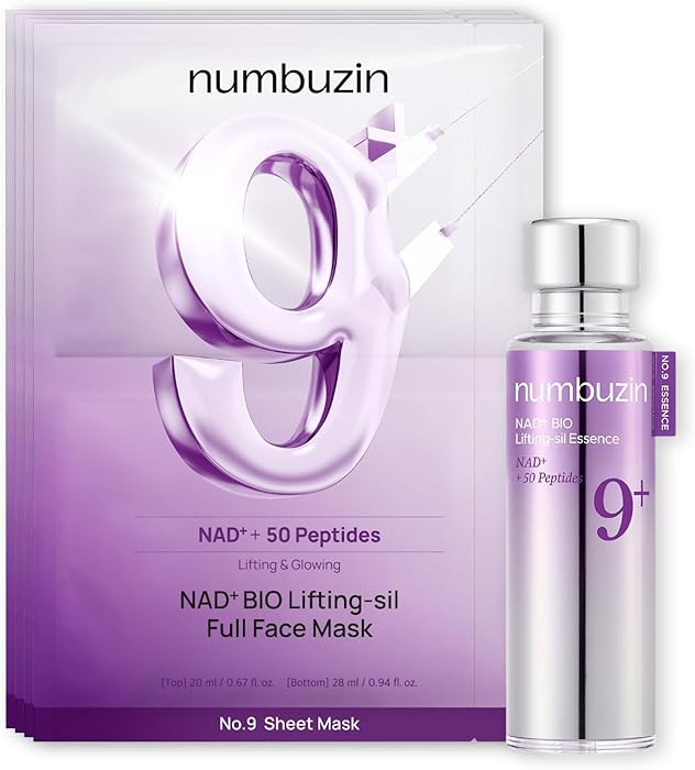 numbuzin No.9 NAD+ Bio-Lifting Duo | Essence + Sheet Mask Set for Firming, Wrinkles & Sagging Ski... | Amazon (US)