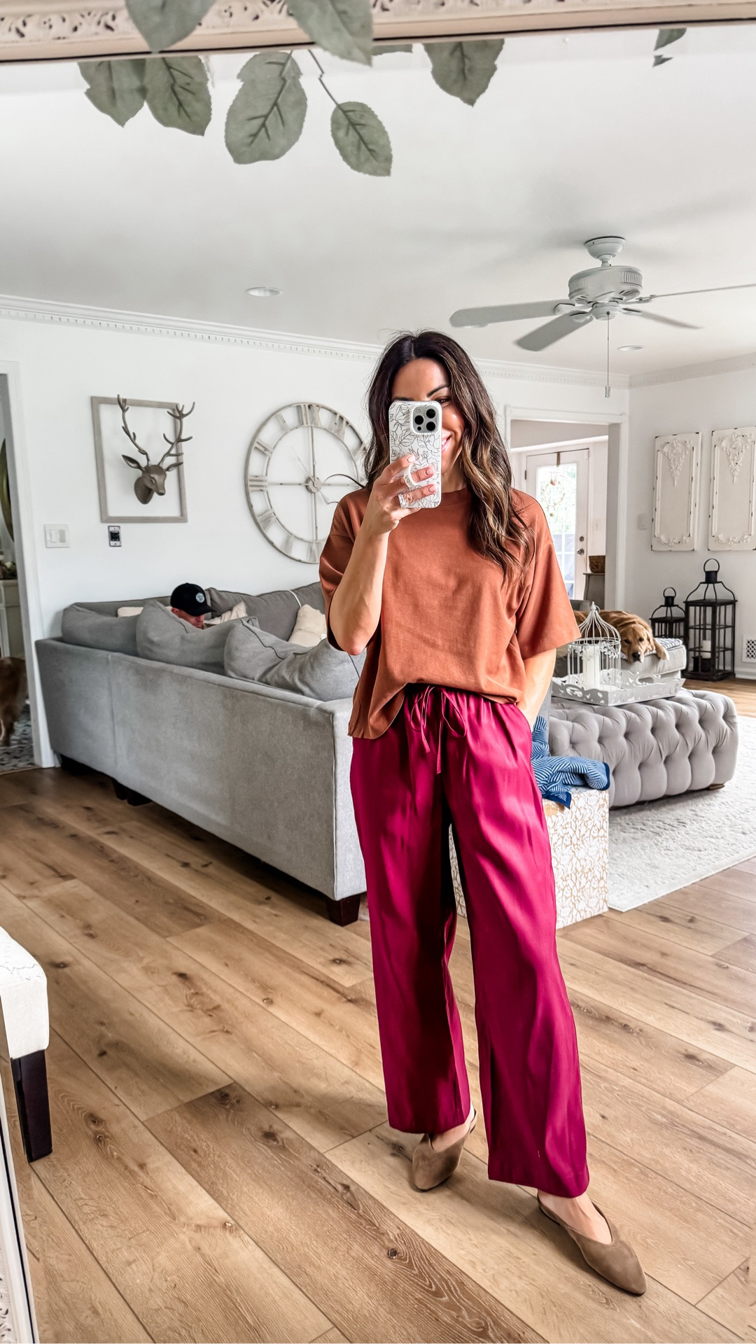 Xs burgundy pants. Small T-shirt.

#LTKOver40 #LTKPetite