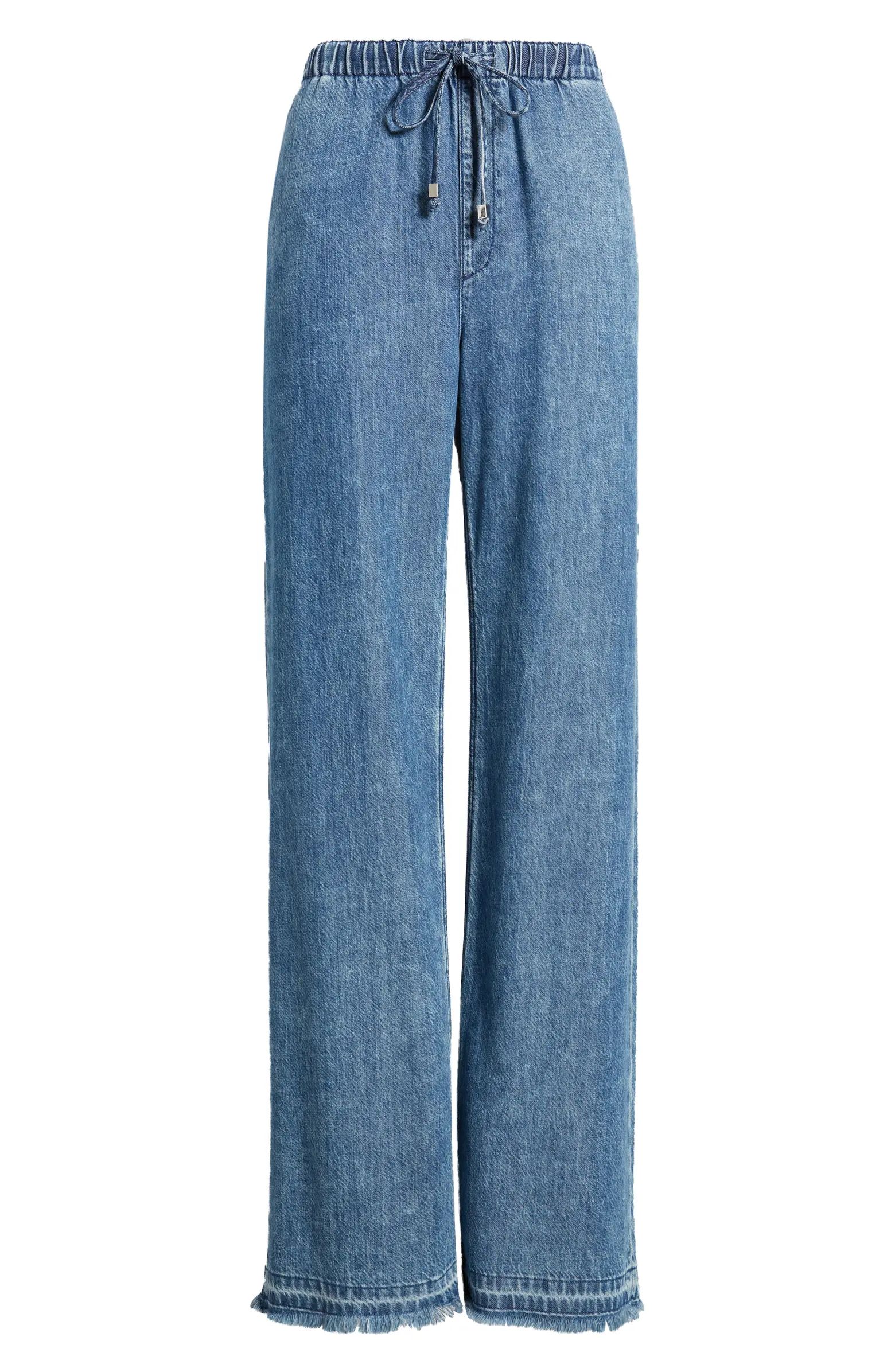 rag & bone Ultra Featherweight Logan Pull-On Wide Leg Denim Pants | Nordstrom | Nordstrom