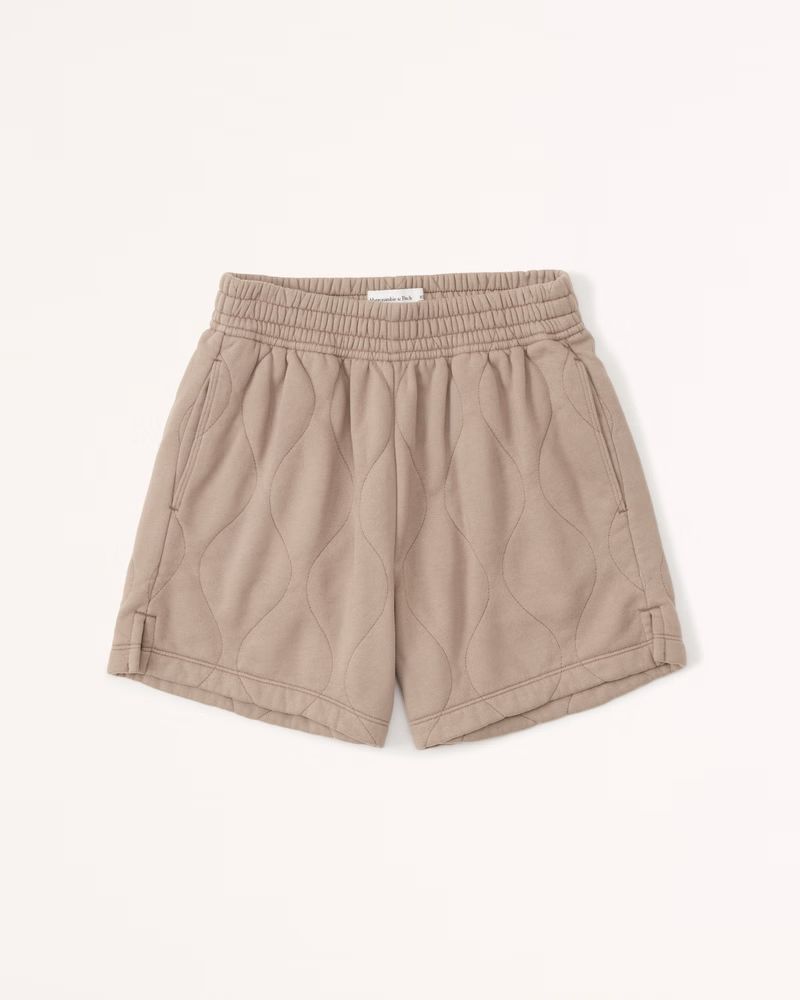 Women's High Rise Quilted Shorts | Women's | Abercrombie.com | Abercrombie & Fitch (US)