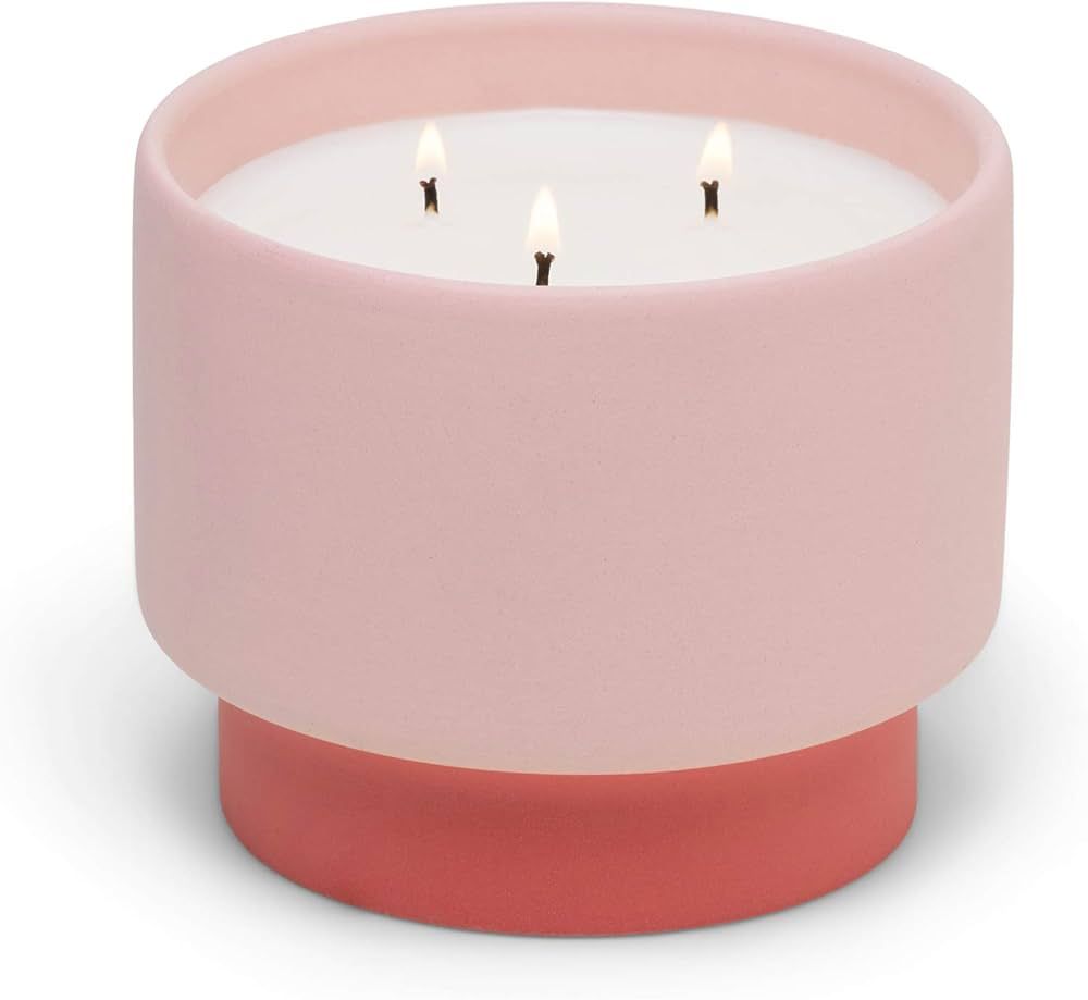 Paddywax Color Block Artisan Hand-Poured Scented Candle, 16-Ounce, Pink/Coral - Sparkling Grapefr... | Amazon (US)