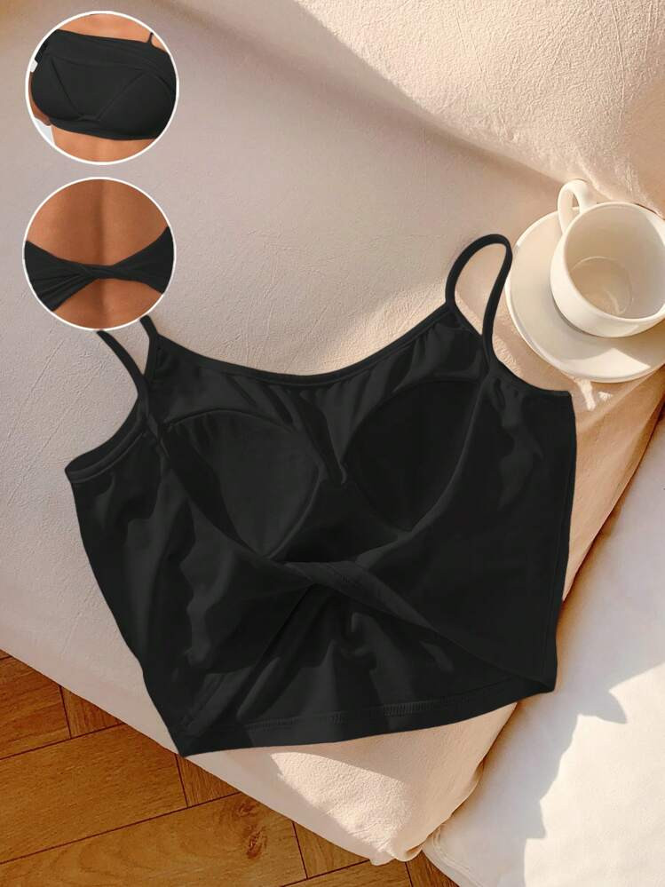 Comfortcana Women's Padded Twist Back Camisole Vest, New Design For Spring/Summer | SHEIN