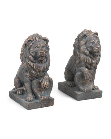 2pk 21in Harold And Leo Fleur De Lis Lion Sentry Statue Set | TJ Maxx