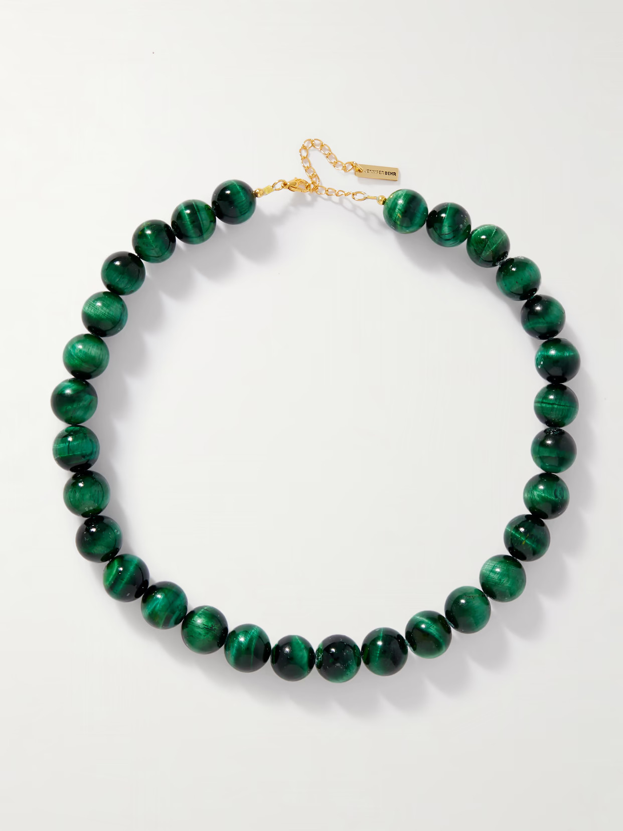 Jennifer Behr - Wanda Gold-tone Tiger's Eye Necklace - Green | NET-A-PORTER (US)
