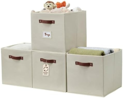 DECOMOMO Storage Baskets, 13x15x13 Storage Cube Bins with Labels for Organizing Shelves Kallax (K... | Amazon (US)
