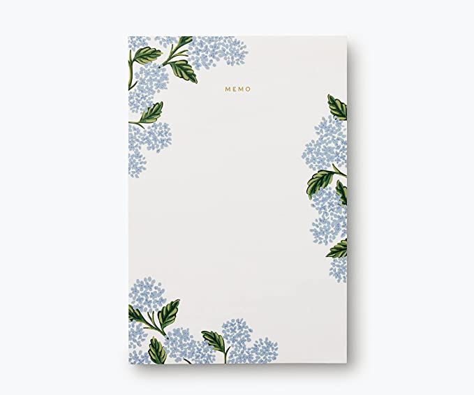 RIFLE PAPER CO. Hydrangea Large Memo Notepad, 65 Tear-Off Pages, Featuring Graceful, Blooming Hyd... | Amazon (US)