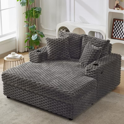 Indoor Chaise Lounge Chair, Upholstered Cozy Reading Chair with Pillows, Comfy Large Modern Sleeper Chair Couch Sofa Bed for Living Room Bedroom | Target