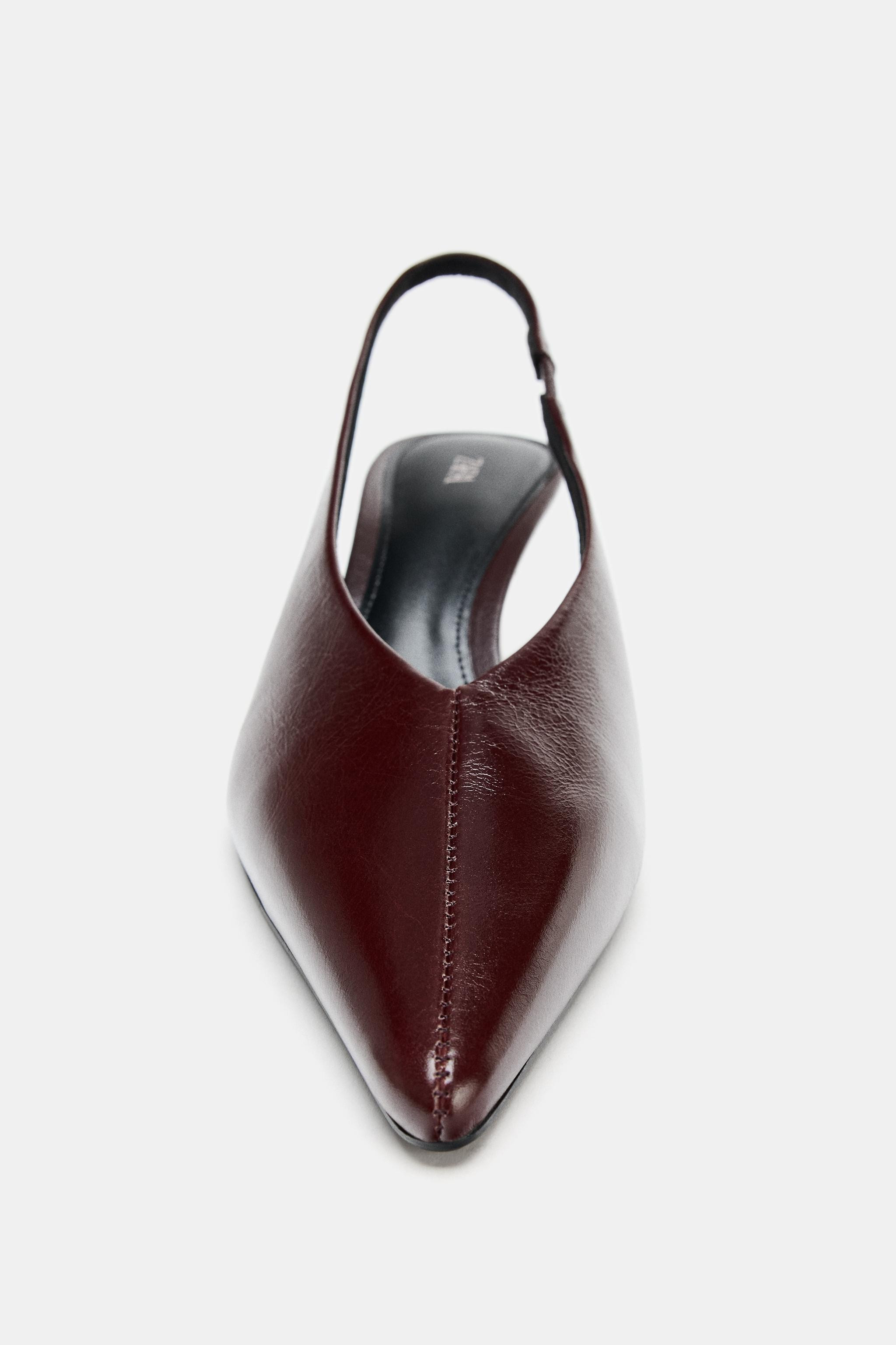 LEATHER SLINGBACK SHOES | Zara UK