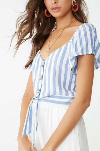 Striped Tie-Hem Top | Forever 21 (US)