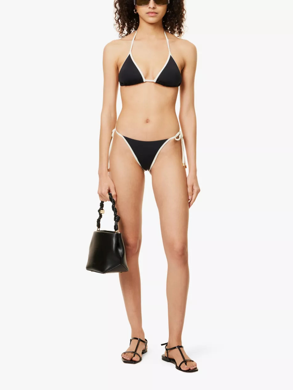 Palma triangle stretch recycled-nylon bikini top | Selfridges