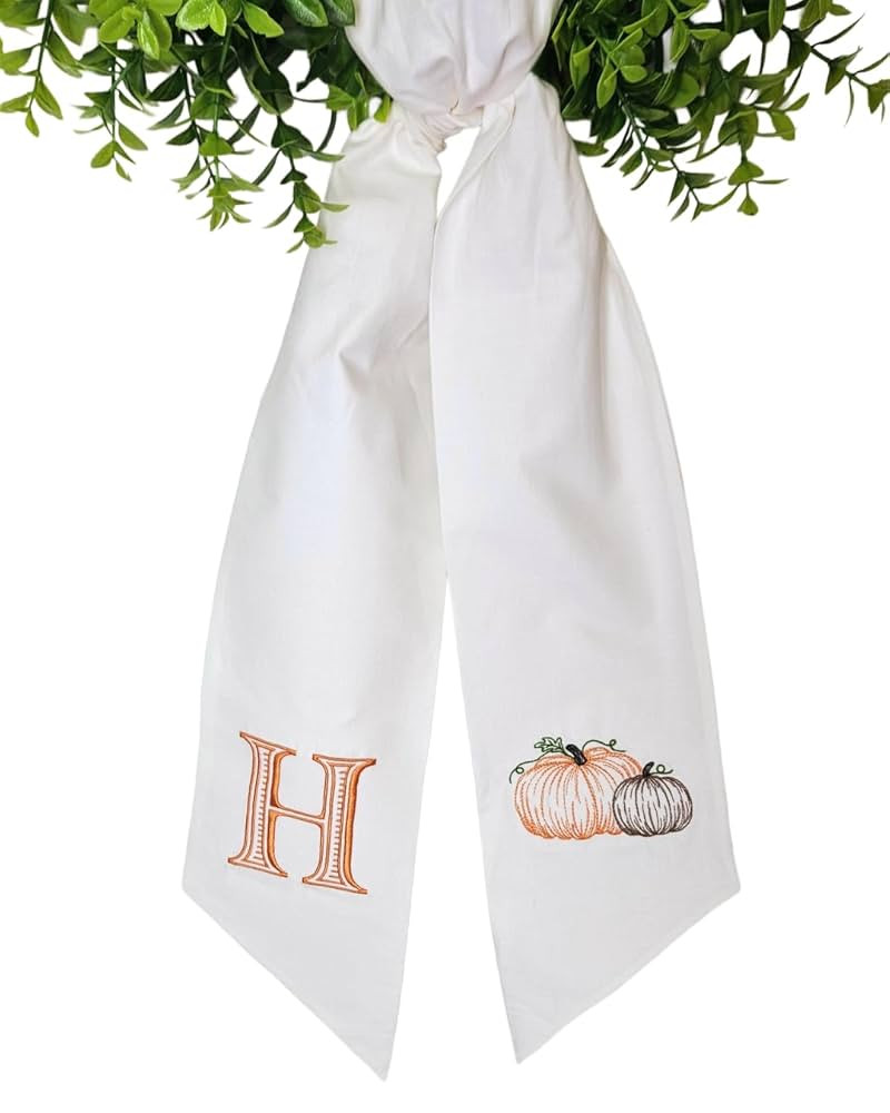 Monogram Wreath Sash, Fall Wreath Sash, Halloween Wreath Sash, Fall Decor, Front Door Decor, Cust... | Amazon (US)