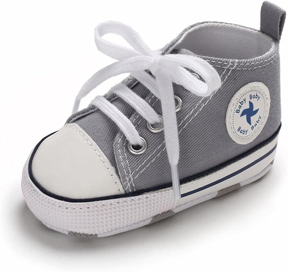 Unisex Baby Girls Boys Shoes Infant Soft Sole Canvas Newborn First Walkers High Top Anti-Slip Sne... | Amazon (US)