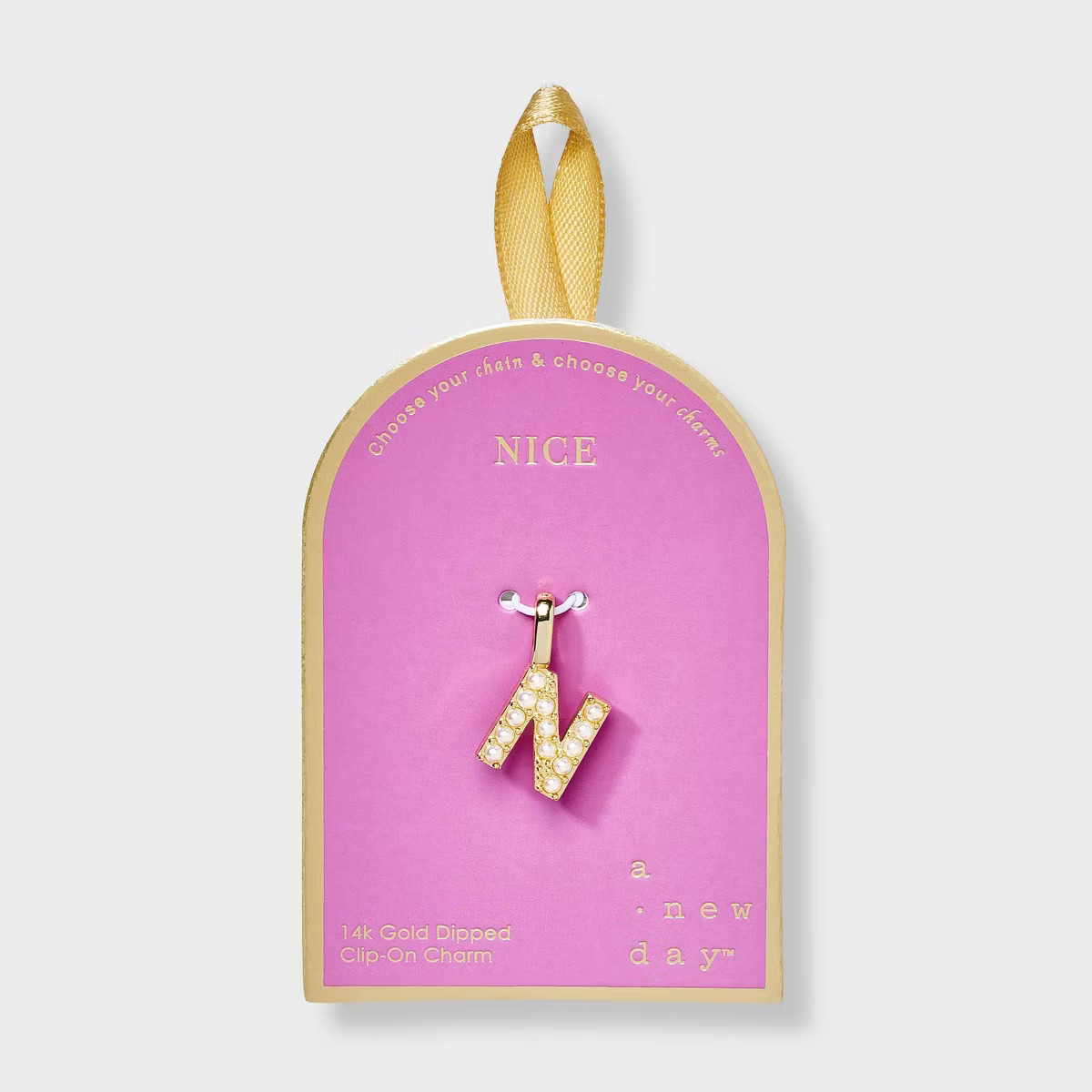 14K Gold Dipped Pearl "M" Letter Charm - A New Day™ Gold | Target