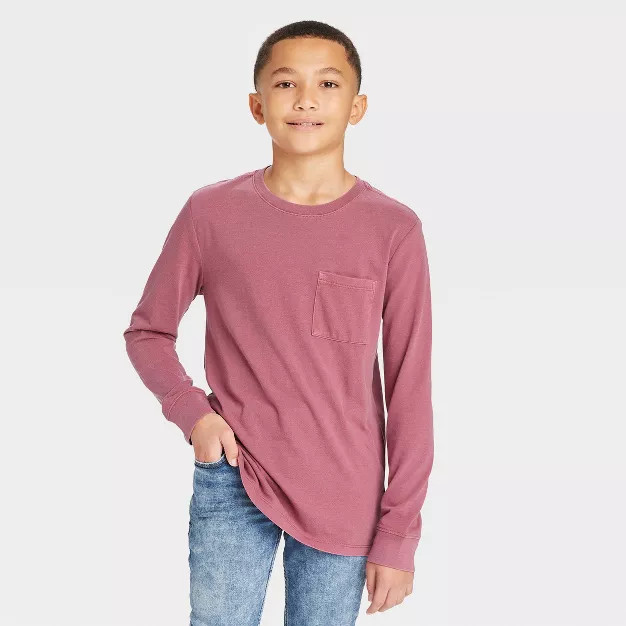 Boys' Long Sleeve Washed T-Shirt - Cat & Jack™ | Target